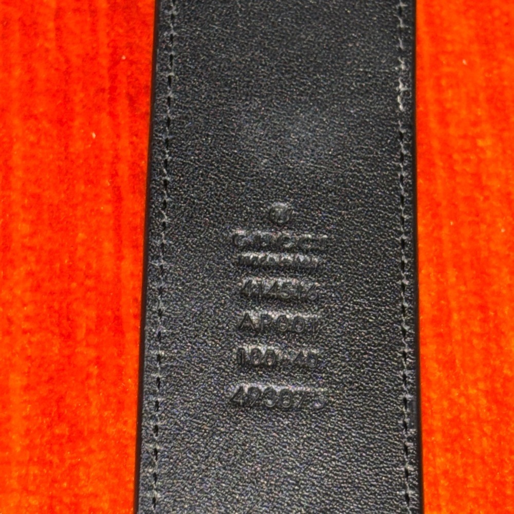 Authentic Gucci GG Marmont Black Leather Belt Size with Gold Logo 40/100 - Picture 9 of 12
